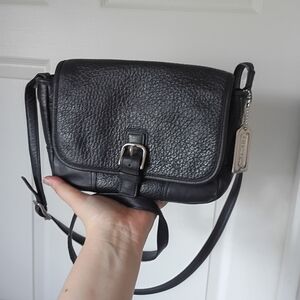 Black Leather Crossbody Coach Bag